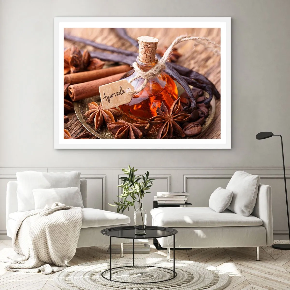 Pôster em moldura branca - Rumo à unidade do corpo e do espírito - 100x70 cm