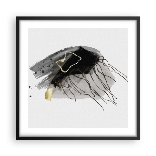 Pôster com moldura preta - A preto e dourado - 50x50 cm