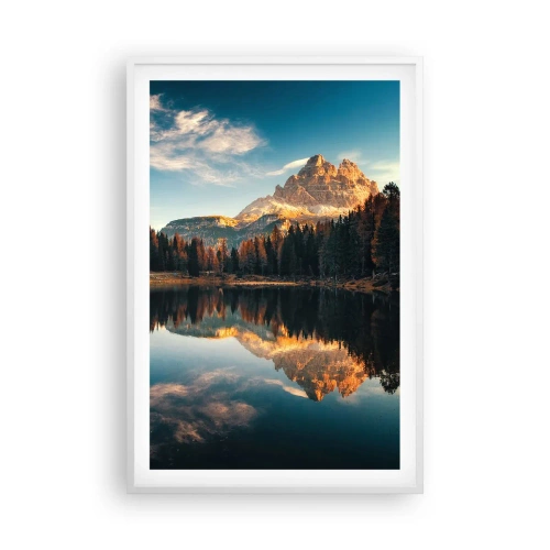 Pôster em moldura branca - Paisagem dupla - 61x91 cm