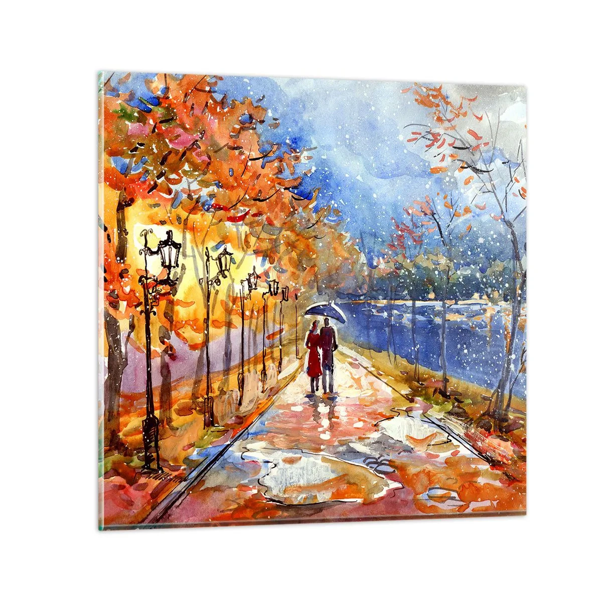Quadro em vidro - Juntos até ao limite do tempo - 30x30 cm