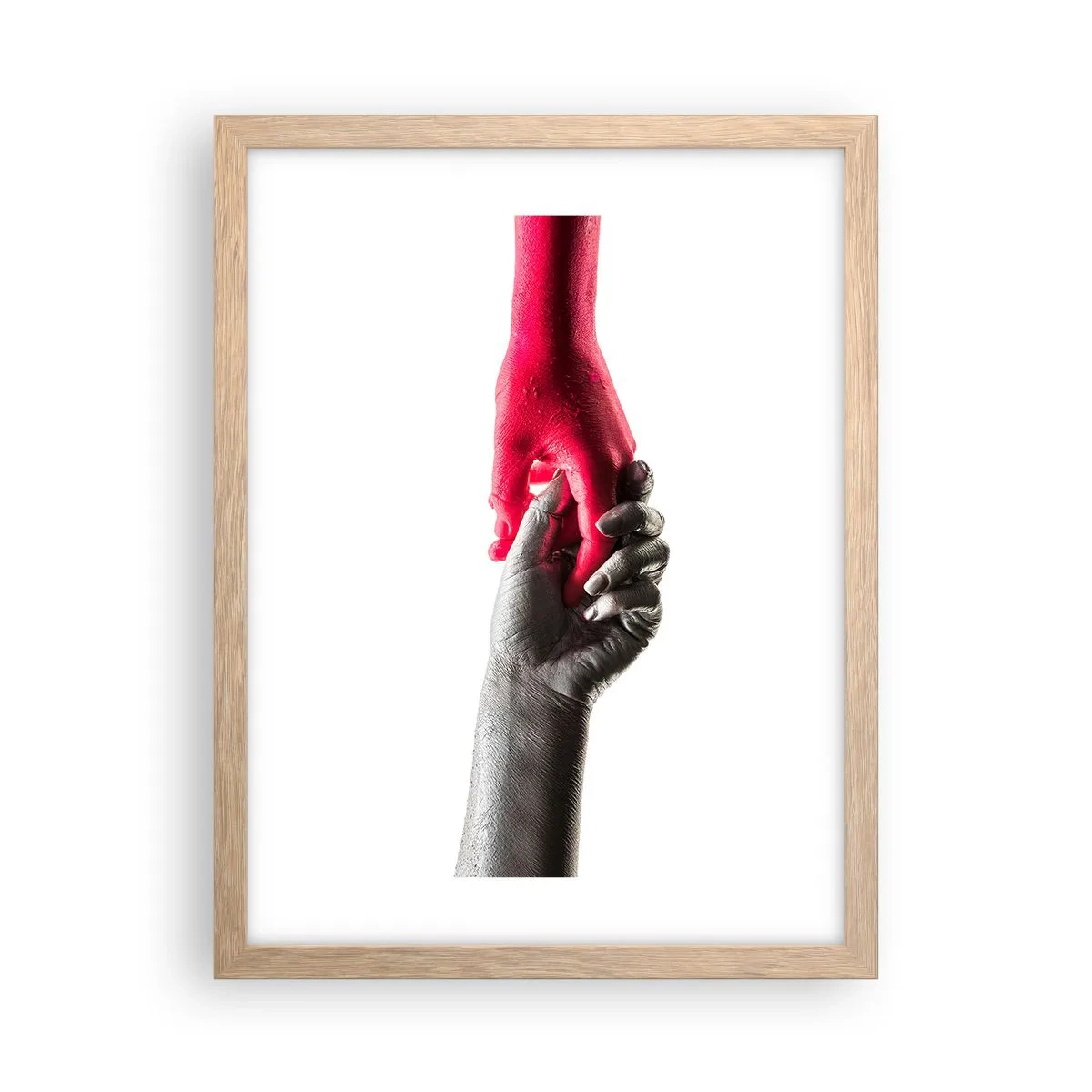 Pôster com moldura de carvalho claro - Juntos, mas diferentes - 30x40 cm