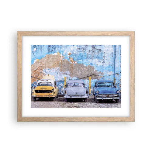 Pôster com moldura de carvalho claro - Encontro de Veteranos - 40x30 cm