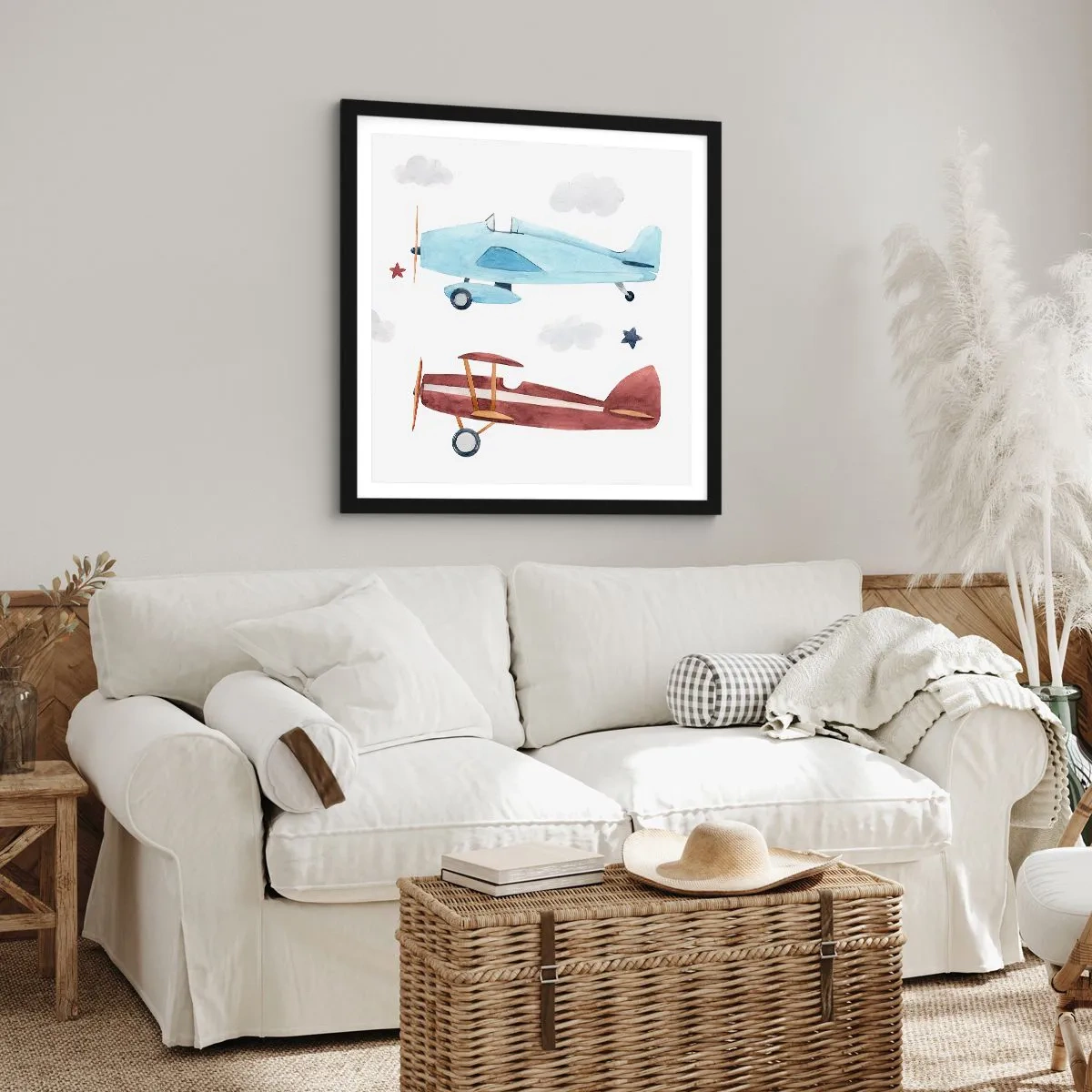 Pôster com moldura preta - Sr. Piloto, estamos a aguardar! - 60x60 cm