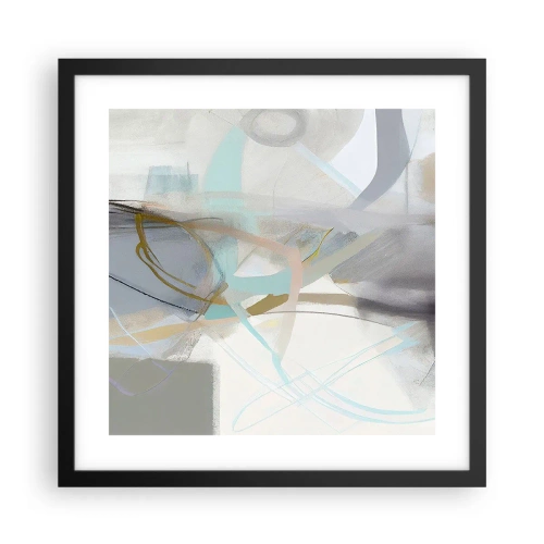 Pôster com moldura preta - Abstração enevoada - 40x40 cm
