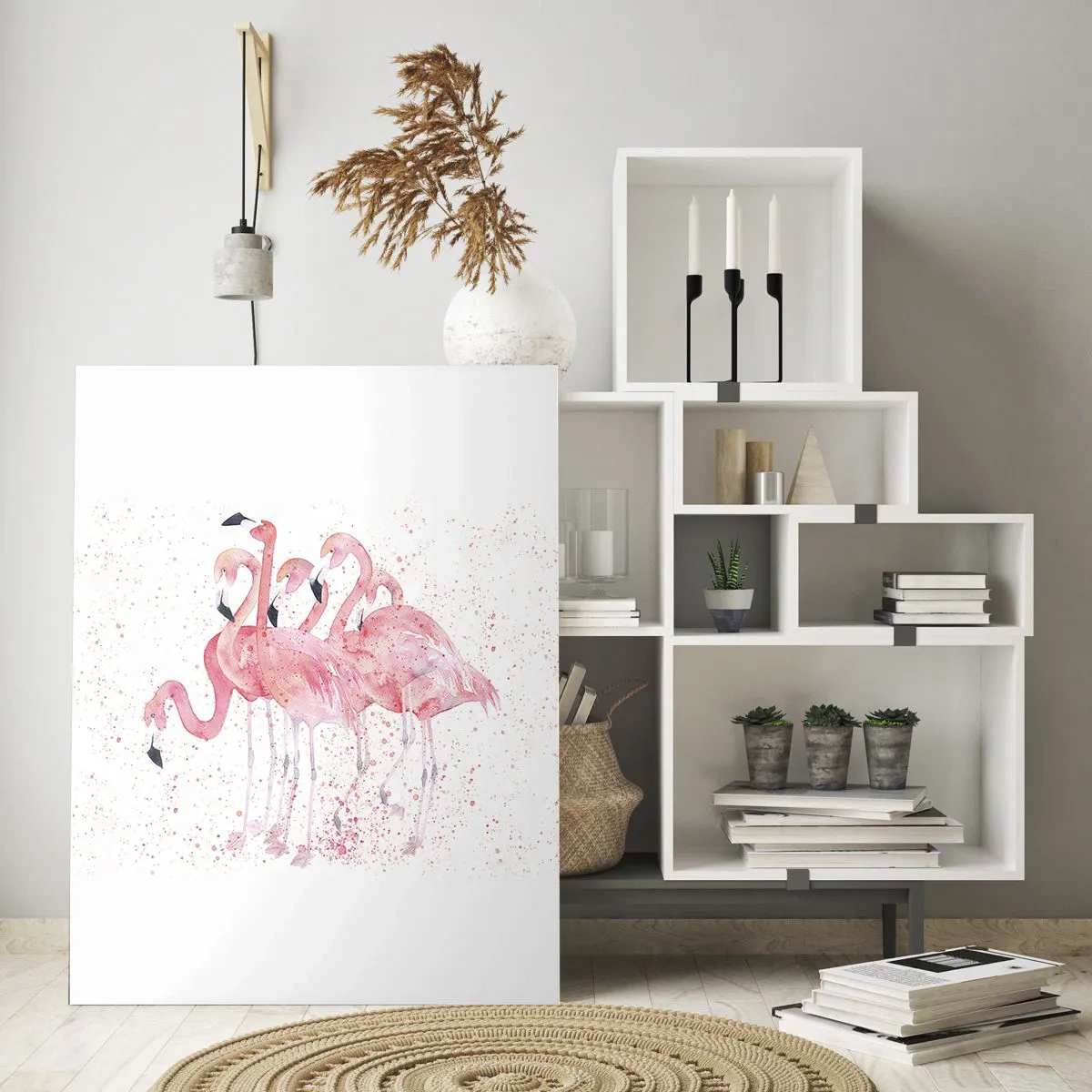 Quadro em vidro - Conjunto cor-de-rosa - 50x70 cm