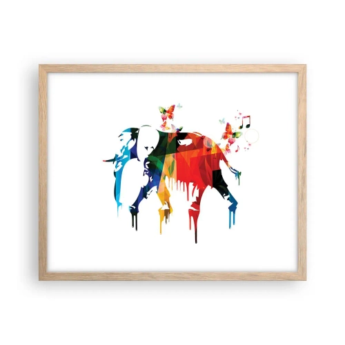 Pôster com moldura de carvalho claro - Todos podem dançar - 50x40 cm