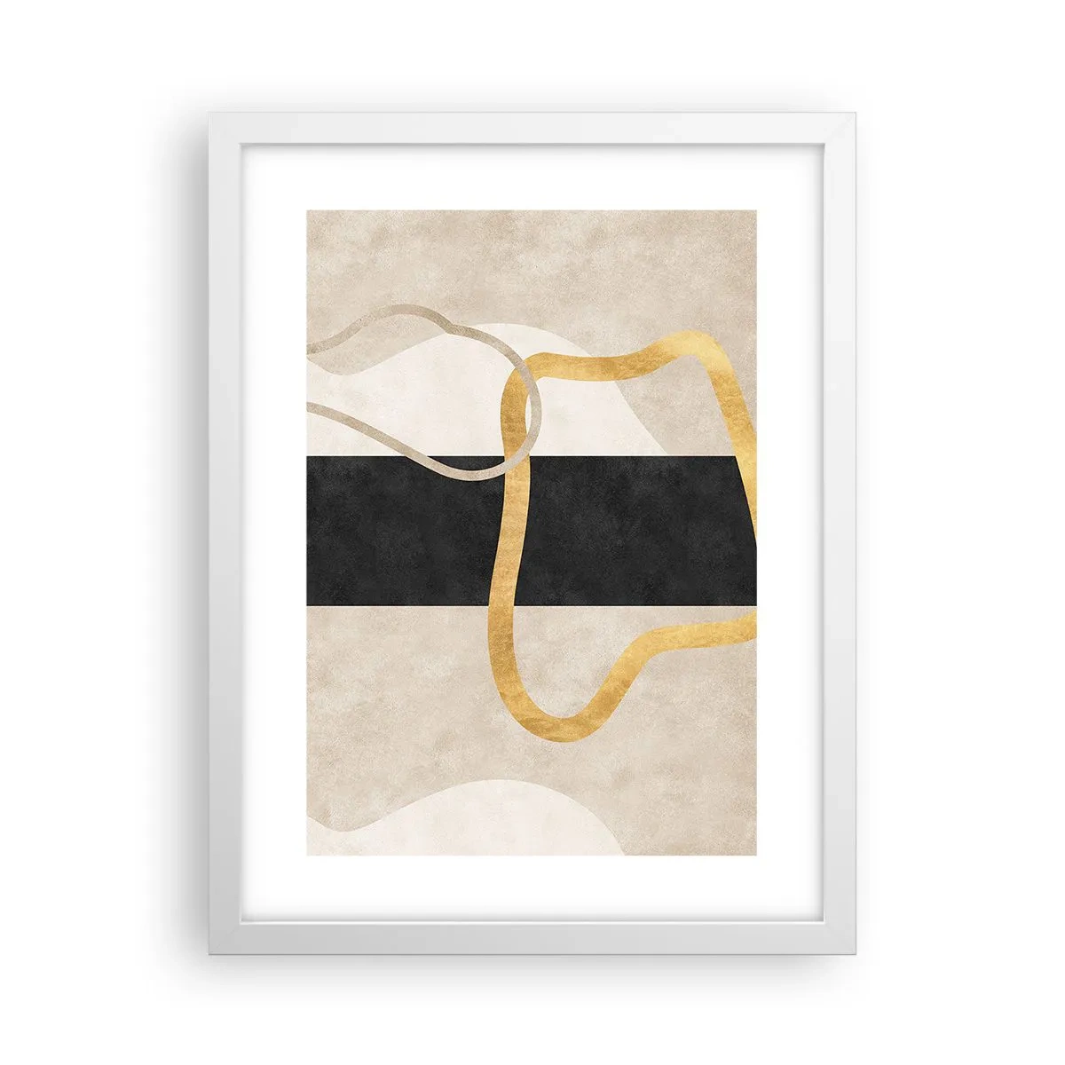 Pôster em moldura branca - Formas em loop - 30x40 cm