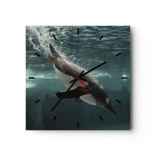 Relógio de parede - Relógio em vidro - Bem-vindo ao meu mundo - 30x30 cm