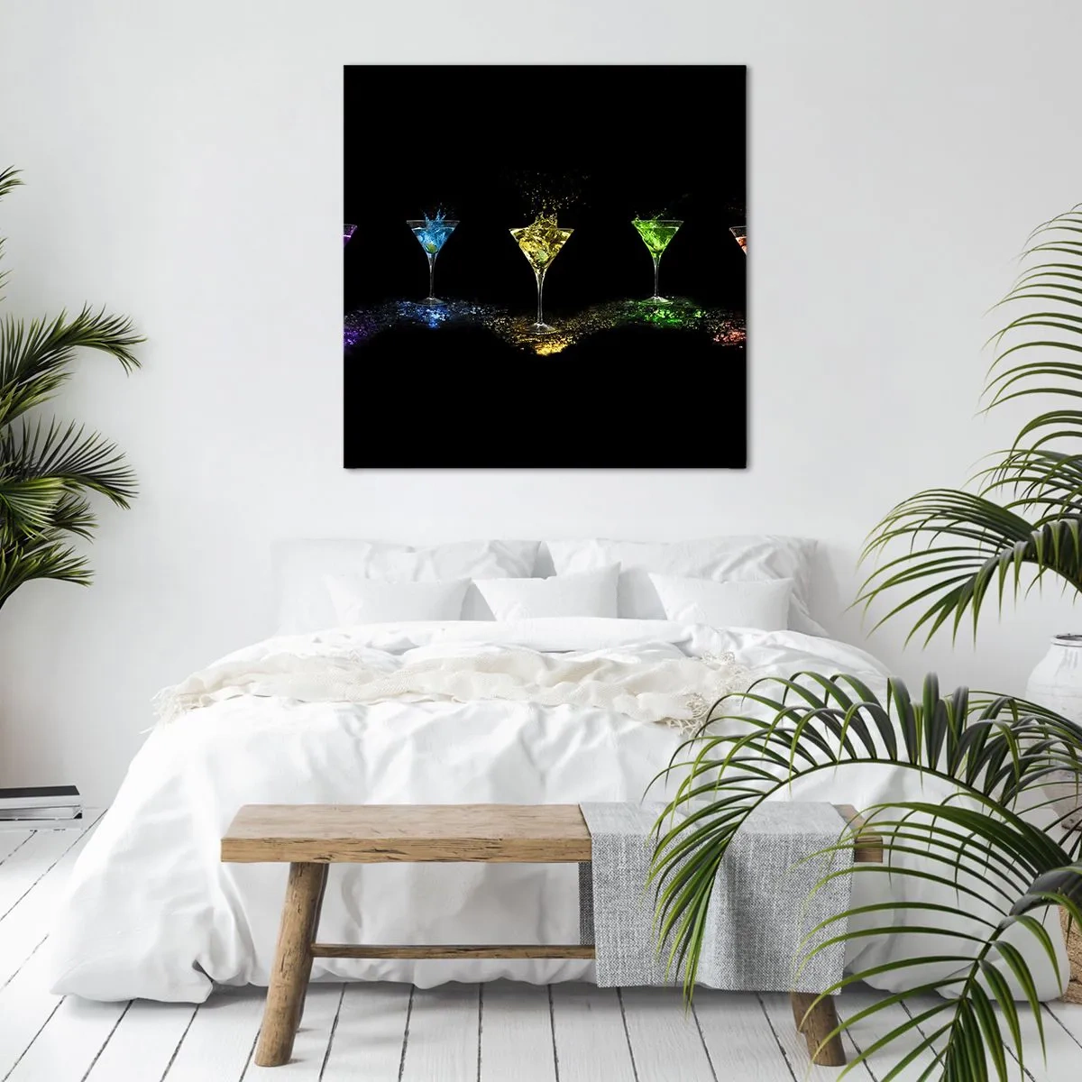 Quadro em tela - Cores da alegria no vidro de cristal - 40x40 cm