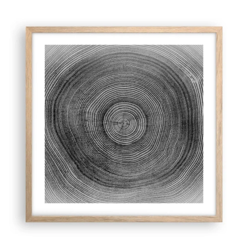 Pôster com moldura de carvalho claro - Sinal dos tempos - 50x50 cm