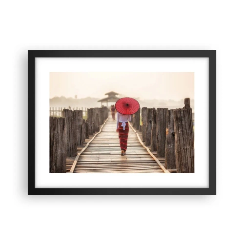 Pôster com moldura preta - Na ponte velha - 40x30 cm