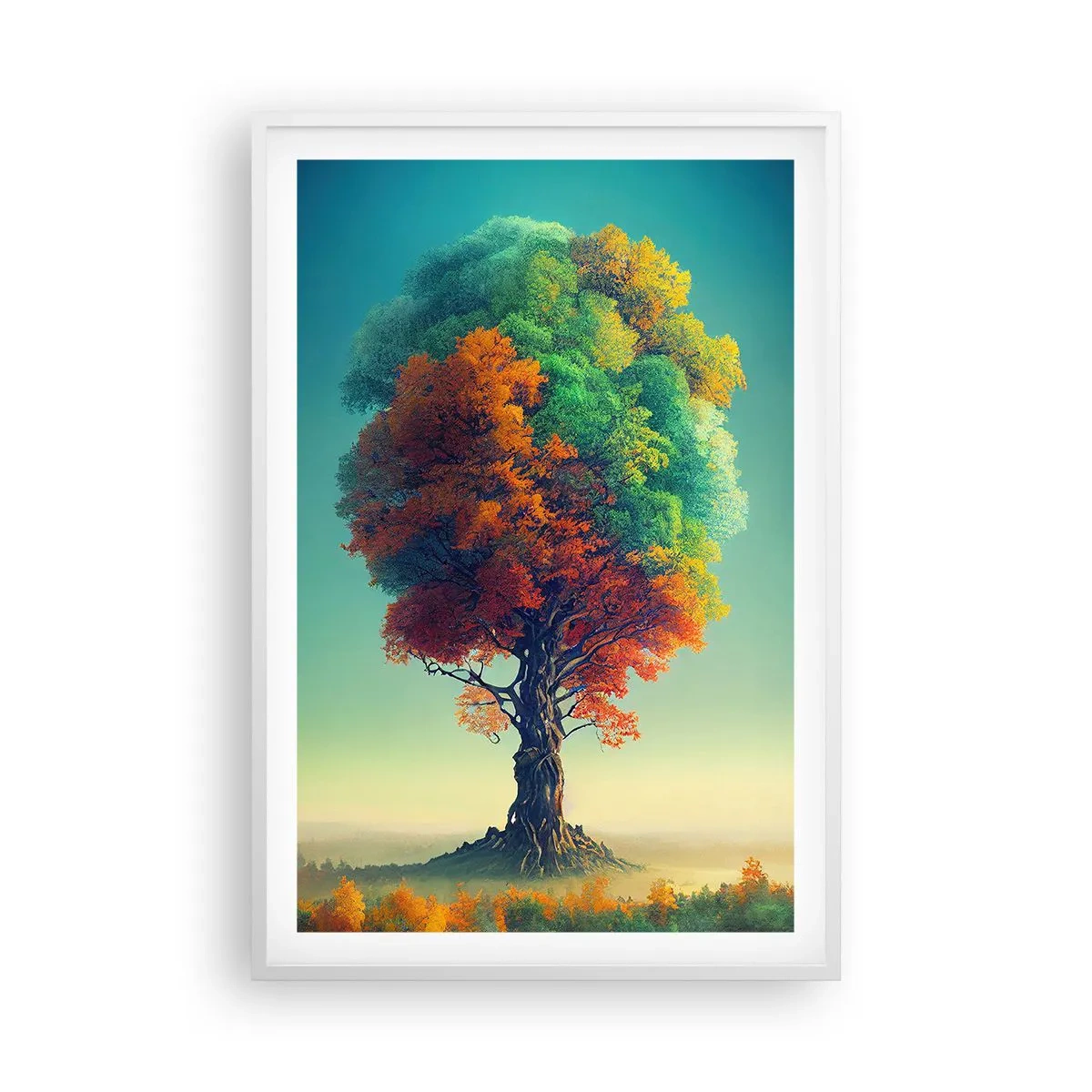 Pôster em moldura branca - Carvalho – o pai da natureza - 61x91 cm