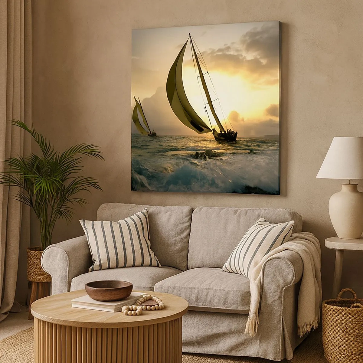 Quadro em tela - Com o vento e contra o vento - 30x30 cm