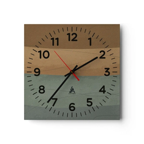 Relógio de parede - Relógio em vidro - Composição horizontal - 40x40 cm