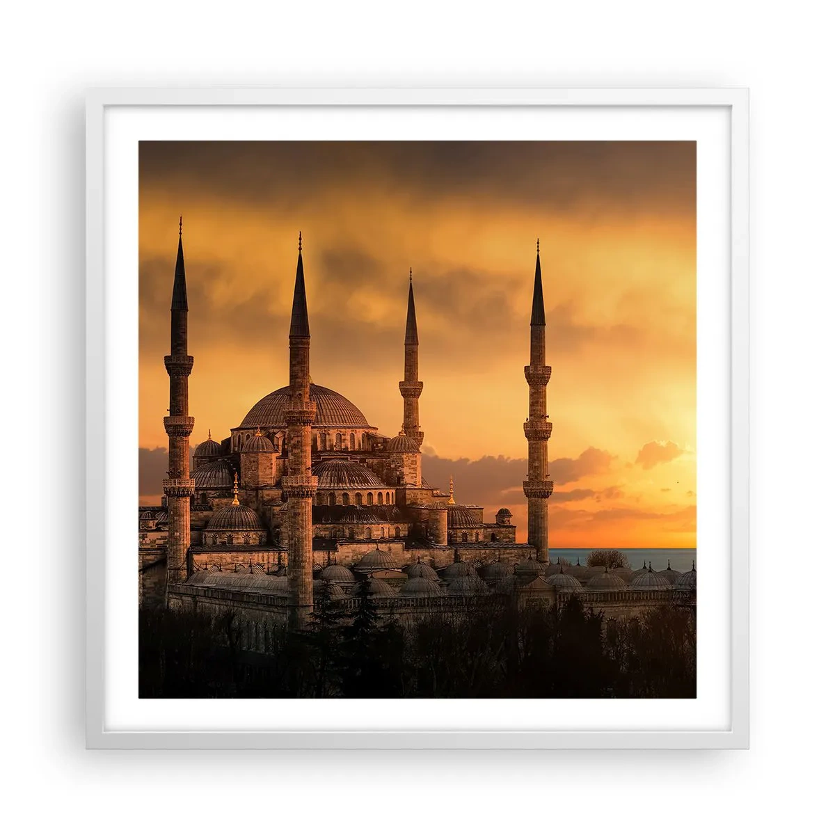 Pôster em moldura branca - Deus é grande - 60x60 cm