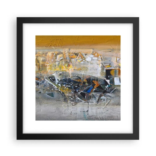 Pôster com moldura preta - Tudo vai se encaixar - 30x30 cm