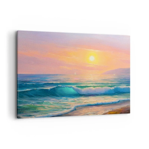 Quadro em tela - O canto turquesa das ondas - 120x80 cm