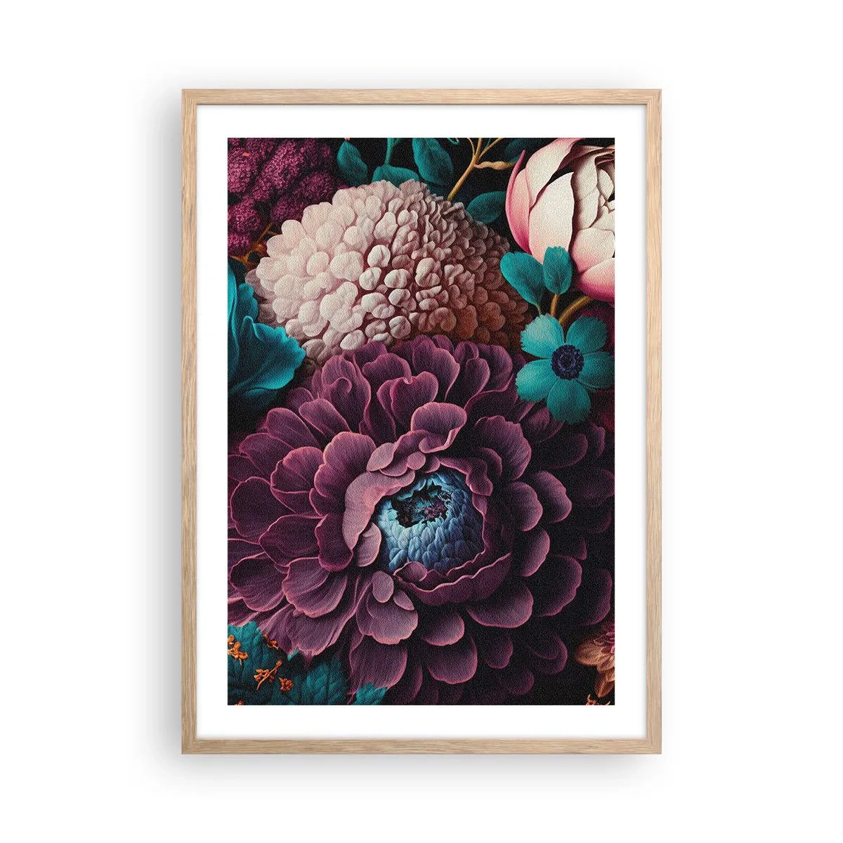 Pôster com moldura de carvalho claro - Natureza em abundância - 50x70 cm