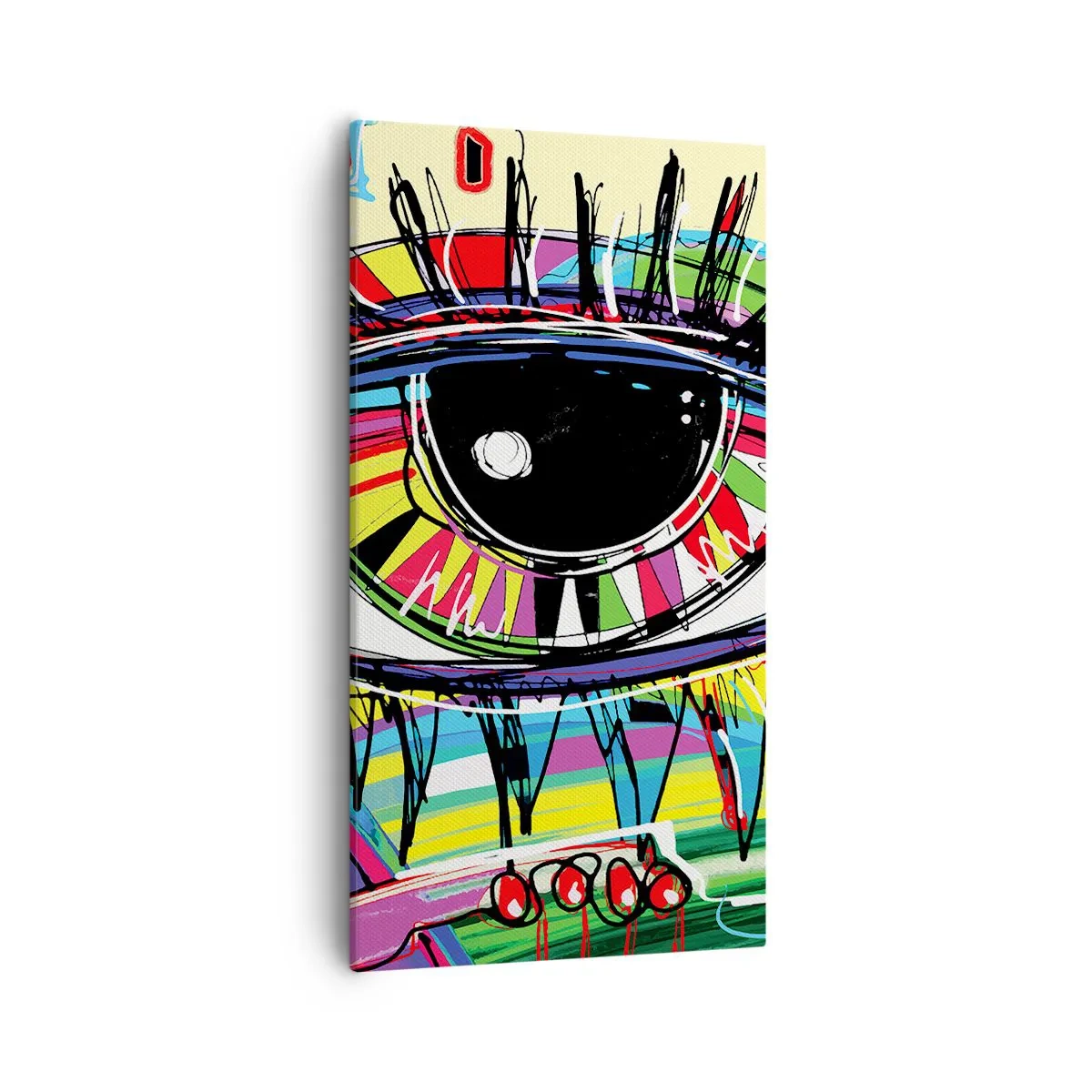Quadro em tela - Olho colorido - alma colorida - 55x100 cm