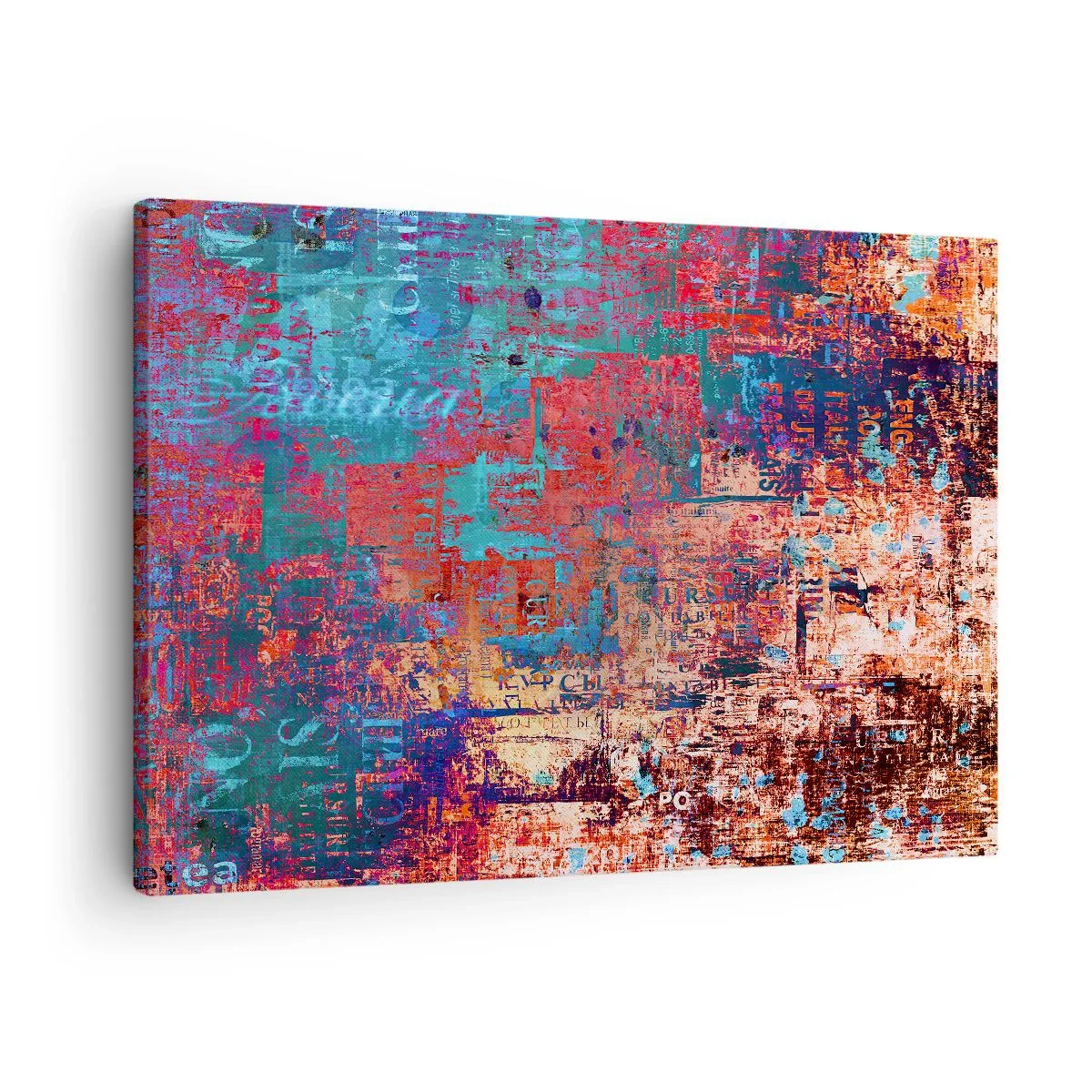 Quadro em tela - Uma composição abstrata com uma mistura de cores intensas. - 70x50cm - Memória e esquecimento - Decoração de parede moderna para a sala de estar e quarto ARTTOR