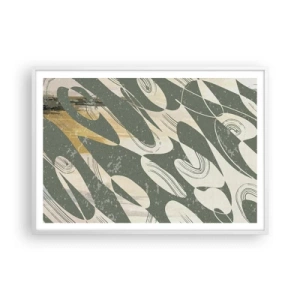 Pôster em moldura branca - Abstração rítmica - 100x70 cm