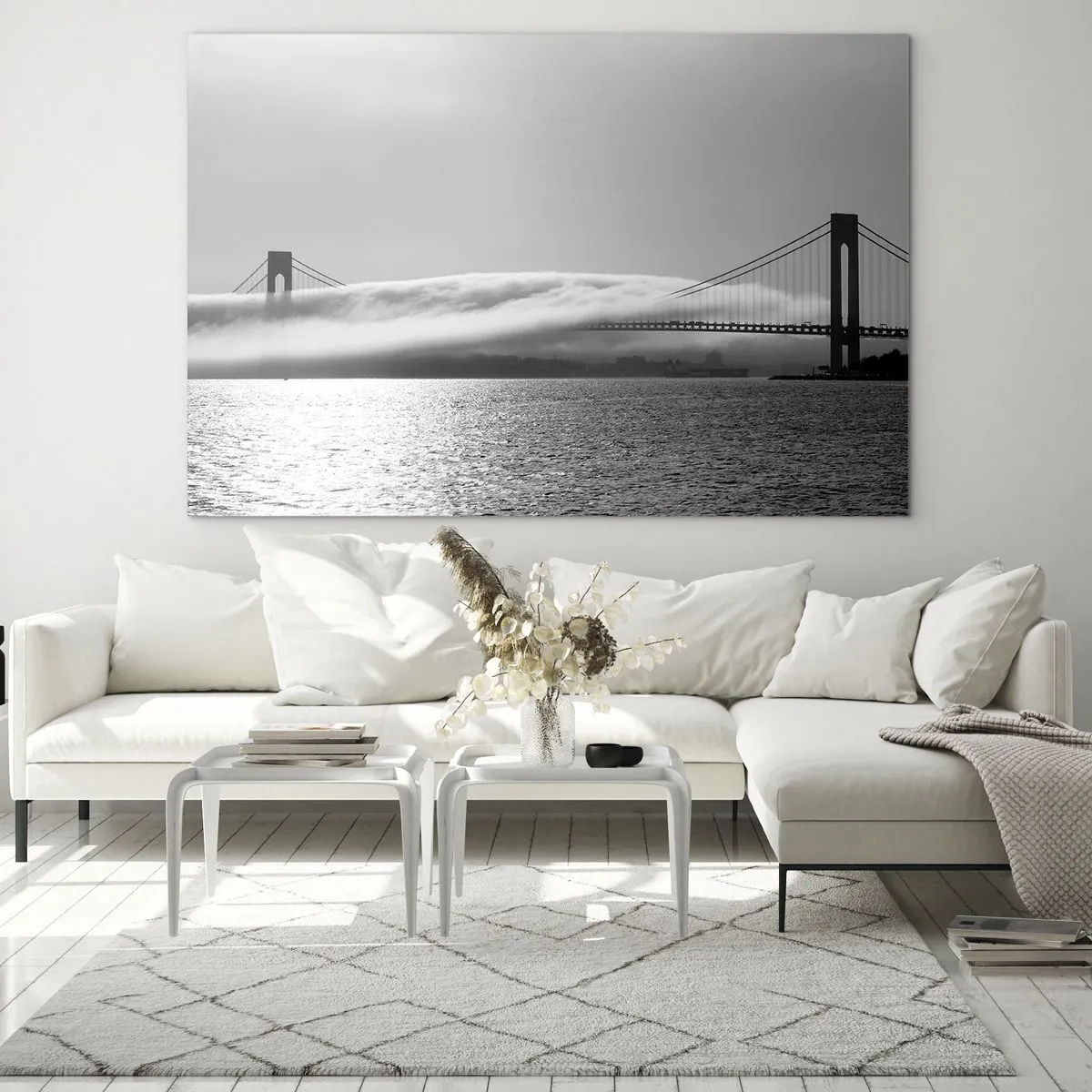 Quadro em vidro - Navegando pelo Golden Gate - 100x70 cm