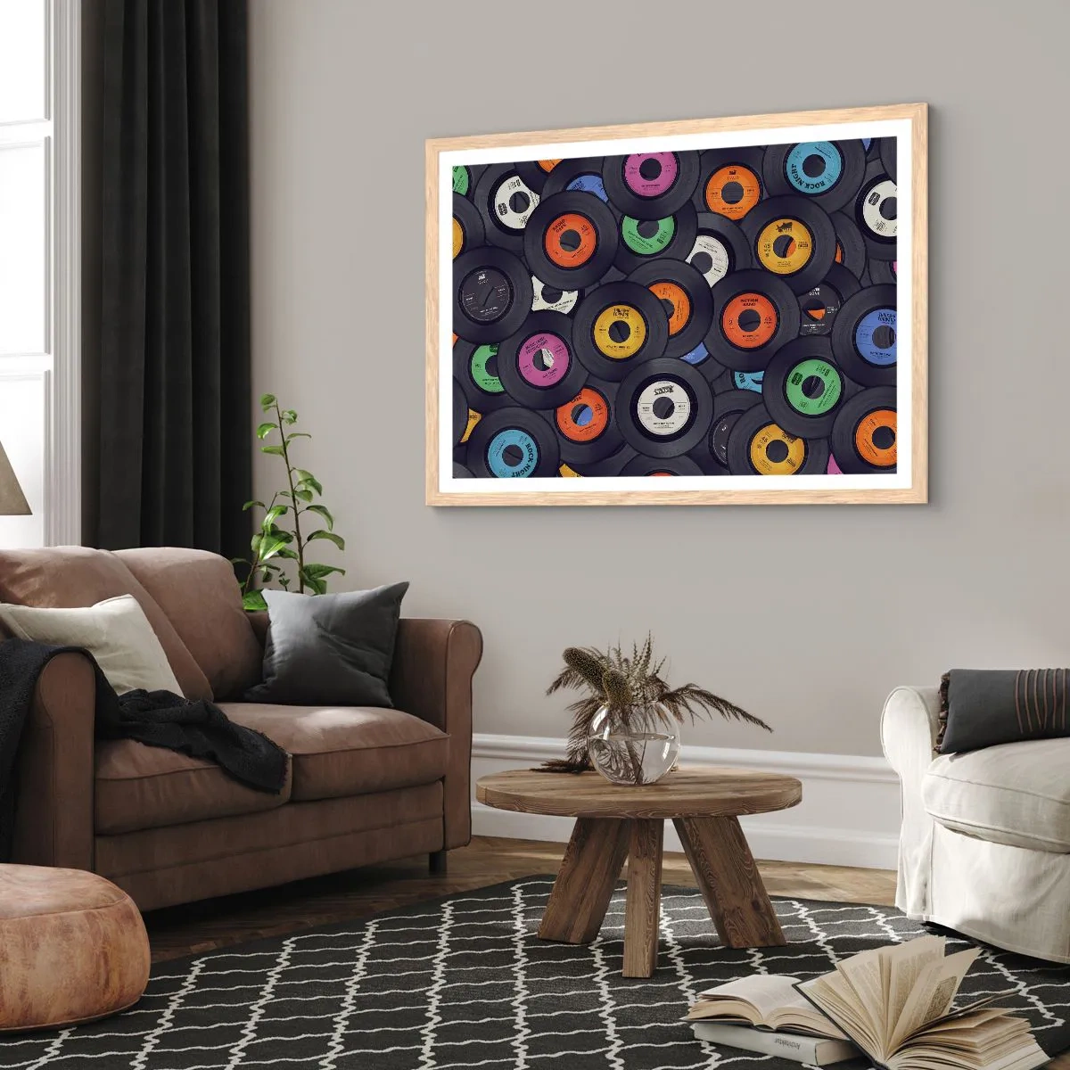 Pôster com moldura de carvalho claro - Cores dos clássicos - 40x30 cm