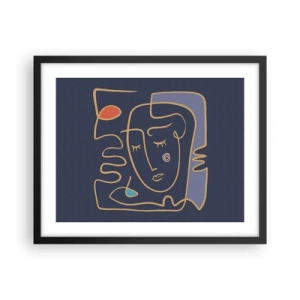 Pôster com moldura preta - Nos pensamentos - 50x40 cm