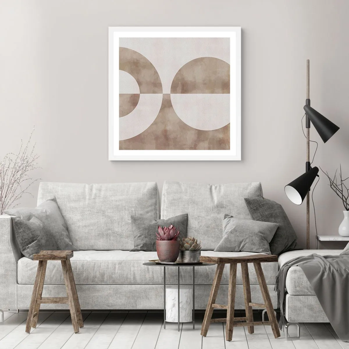 Pôster em moldura branca - Semelhanças e diferenças - 60x60 cm