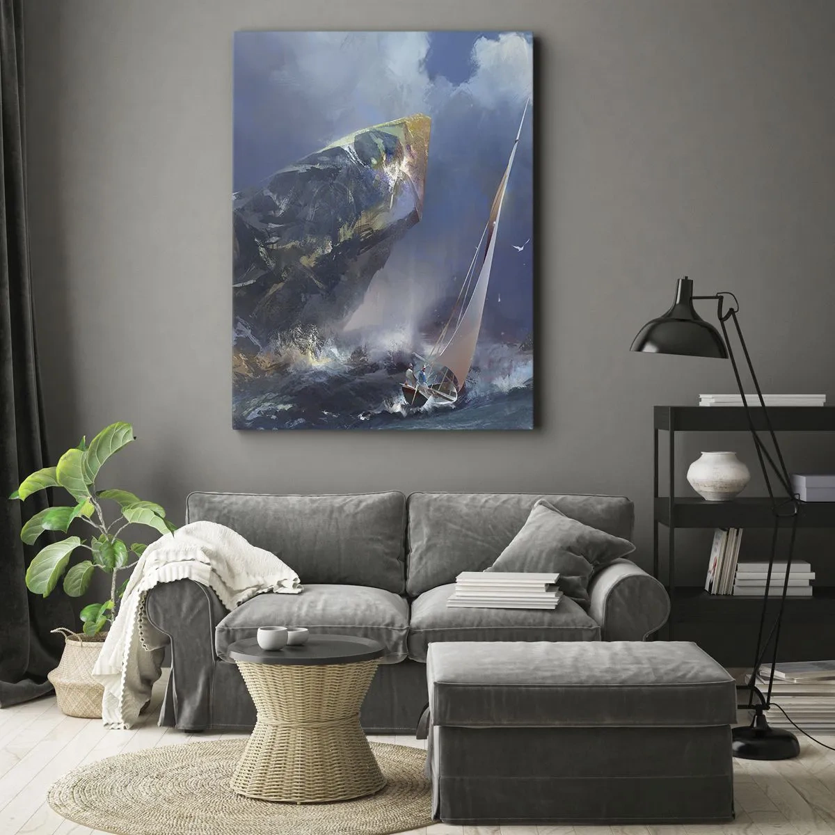 Quadro em tela - Quem tem coragem ganha - 50x70 cm