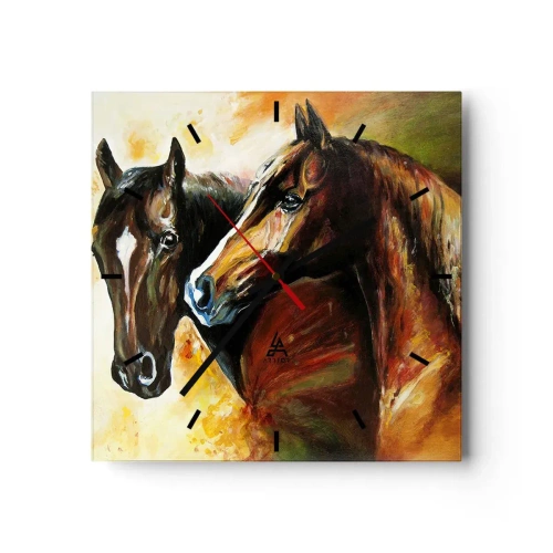 Relógio de parede - Relógio em vidro - Encanto em dobro - 30x30 cm