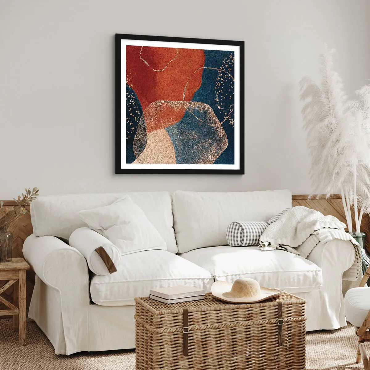 Pôster com moldura preta - Leveza do ser - 30x30 cm