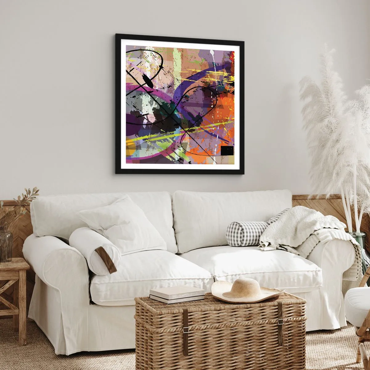 Pôster com moldura preta - Pode ir direto ou ao redor - 40x40 cm