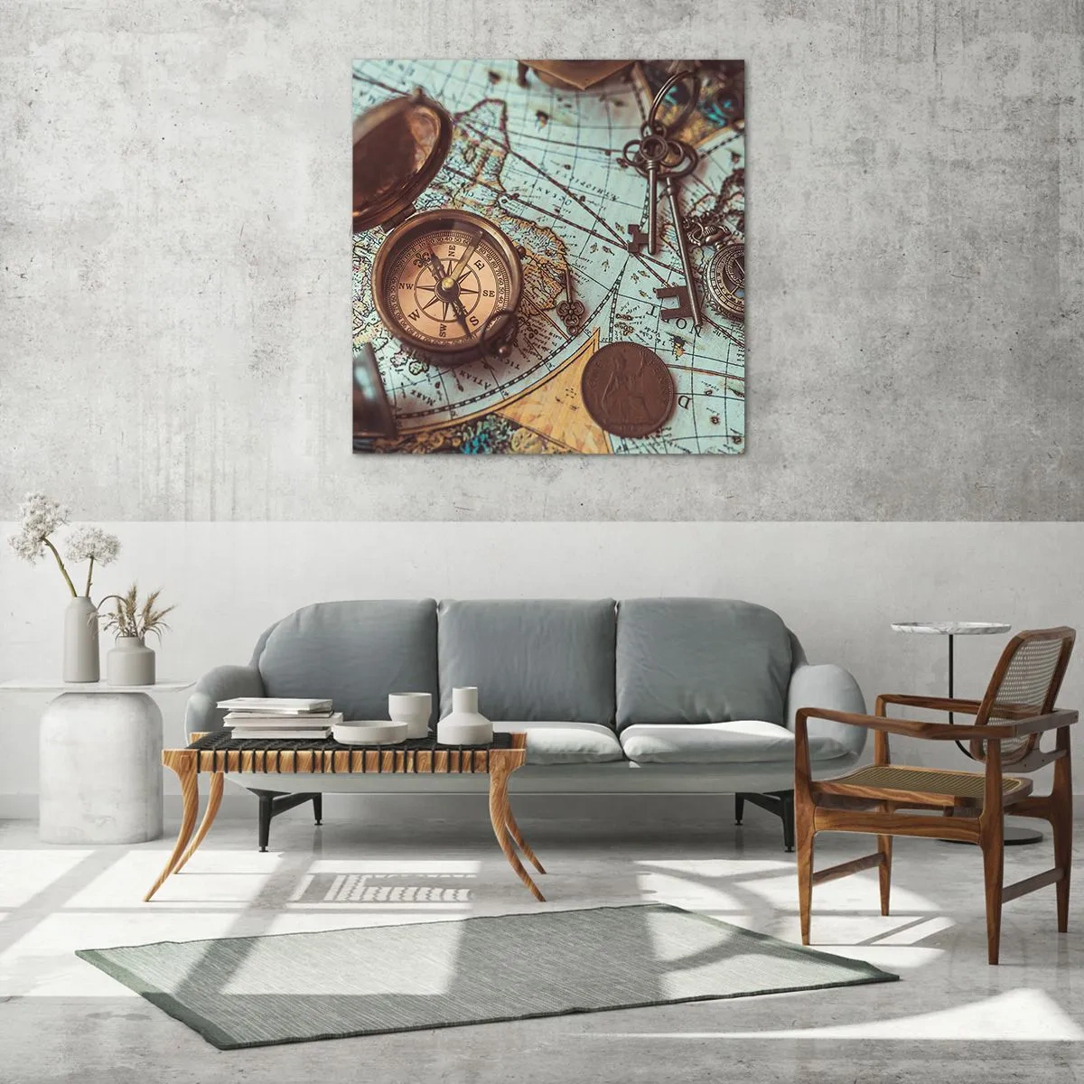 Quadro em vidro - Para o aventureiro - 40x40 cm