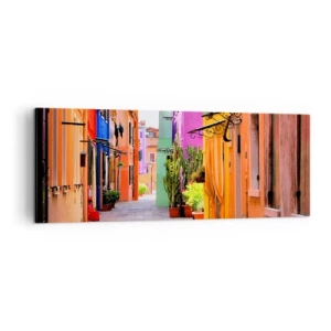 Quadro em tela - Beco arco-íris - 140x50 cm