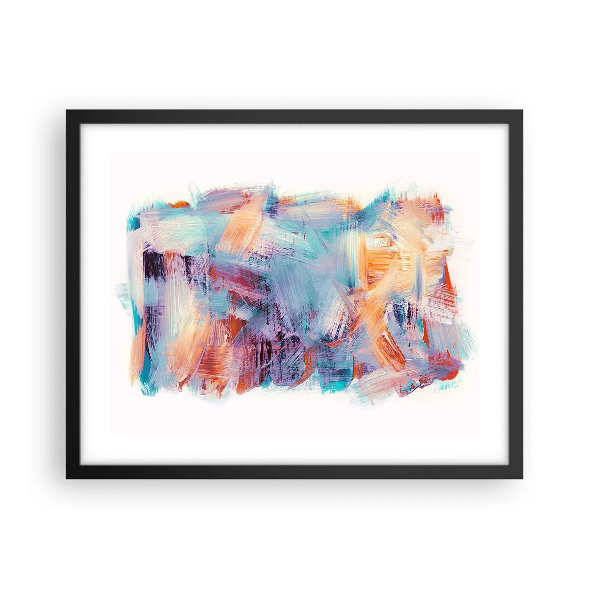 Pôster com moldura preta - Uma bagunça colorida - 50x40 cm