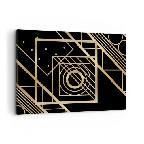 Quadro em tela - Geometria dourada - 100x70 cm