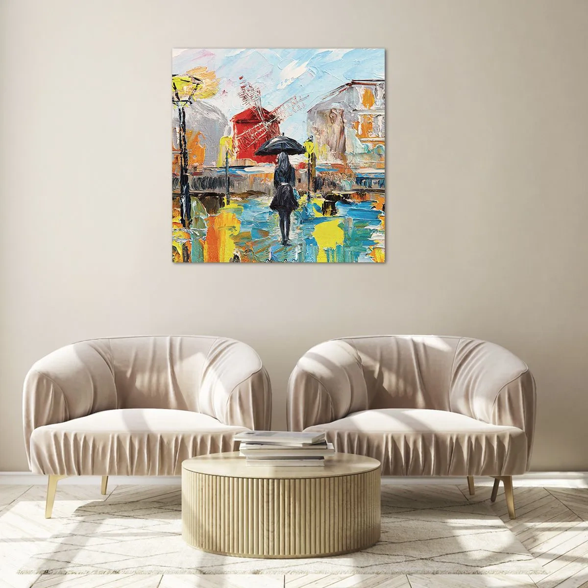 Quadro em vidro - Lendas parisienses - 60x60 cm