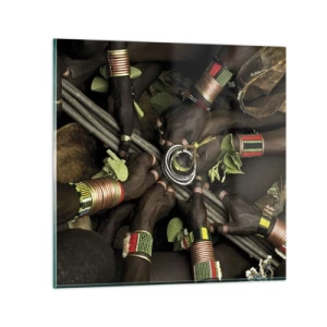 Quadro em vidro - Estamos juntos - 40x40 cm