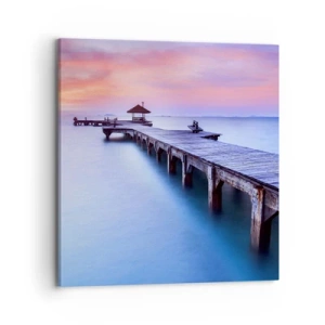 Quadro em tela - Um mar de paz no horizonte - 70x70 cm