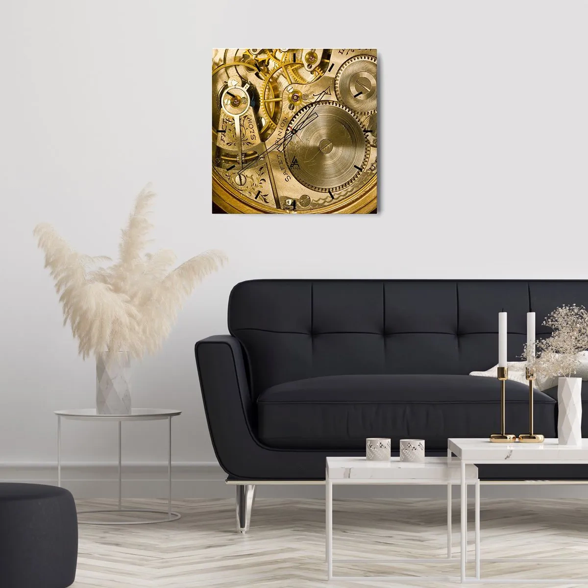 Relógio de parede - Relógio em vidro - Mova-se com o tempo - 40x40 cm