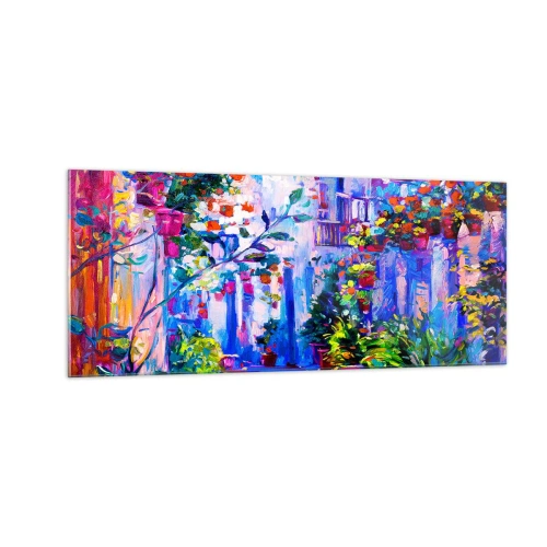 Quadro em vidro - Impressão - rua italiana - 100x40 cm