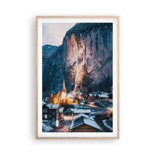Pôster com moldura de carvalho claro - O espírito luminoso do inverno - 61x91 cm
