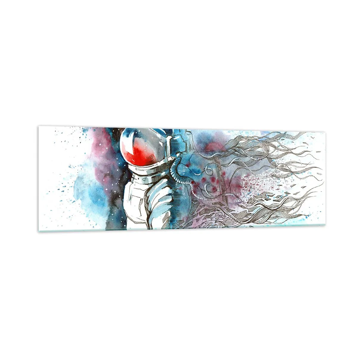 Quadro em vidro - Sozinho com o espaço - 160x50 cm