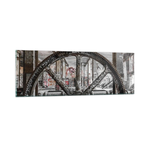 Quadro em vidro - A vida secreta da fábrica - 90x30 cm