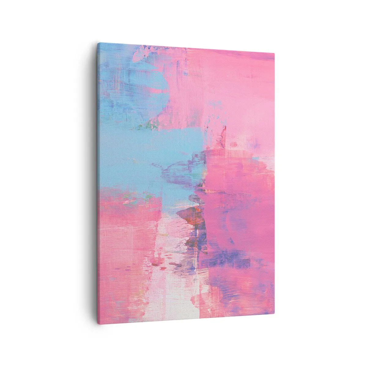 Quadro em tela - Rosa, azul e uma pitada de luz - 50x70 cm