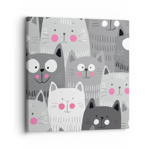 Quadro em tela - O mundo dos gatos - 30x30 cm