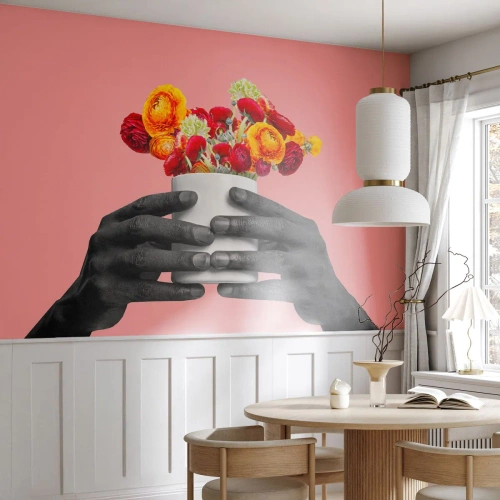 Papel de Parede Autocolante Deluxe Sticker - A apoteose da vida - Abstração, Pedaço, Flores - 400x280 cm