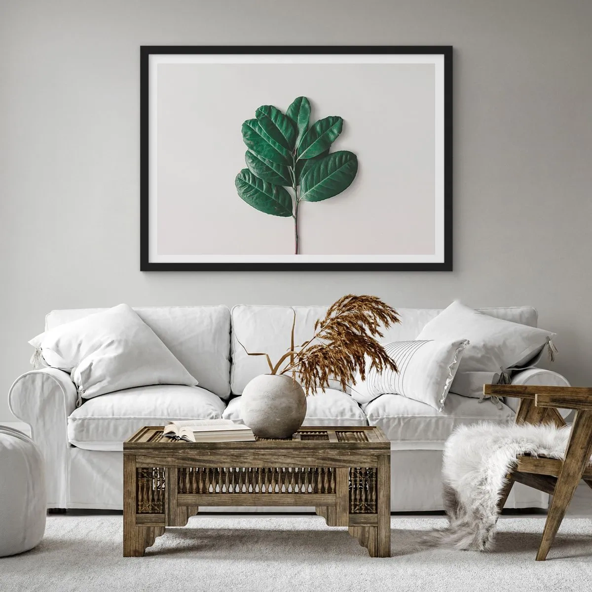 Pôster com moldura preta - Desenho da própria natureza - 70x50 cm