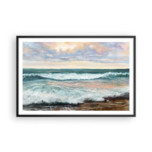 Pôster com moldura preta - Aqui suavizas a alma - 91x61 cm